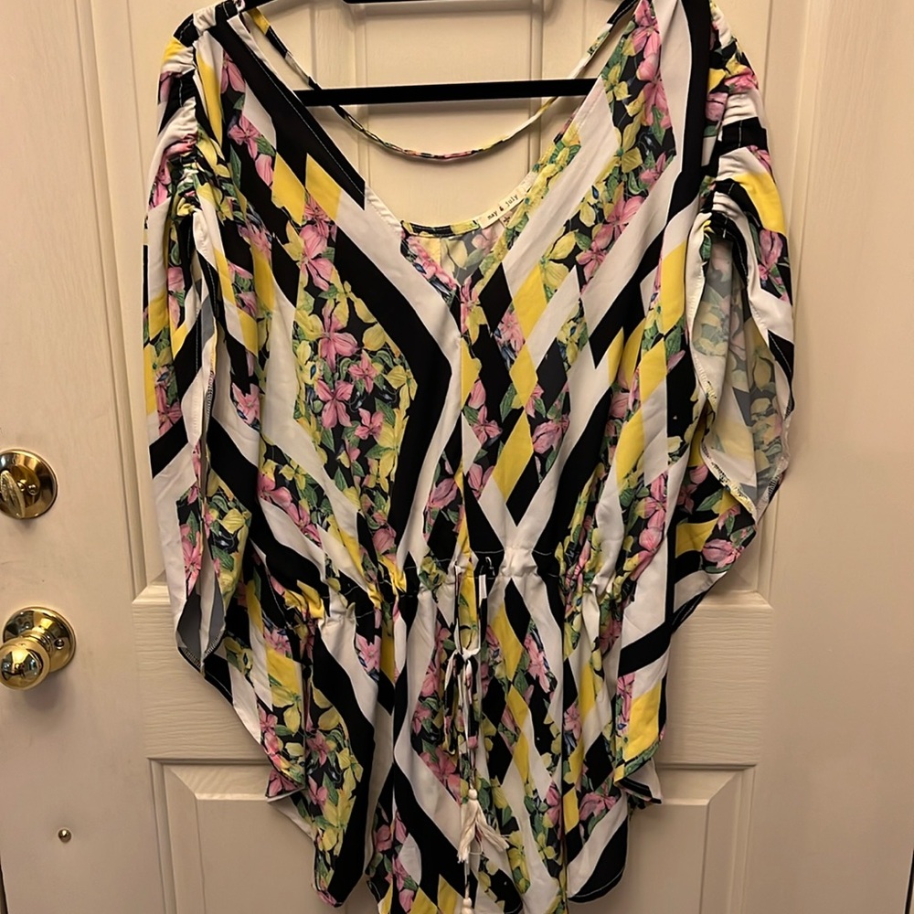 Batwing Drawstring Romper - image 1